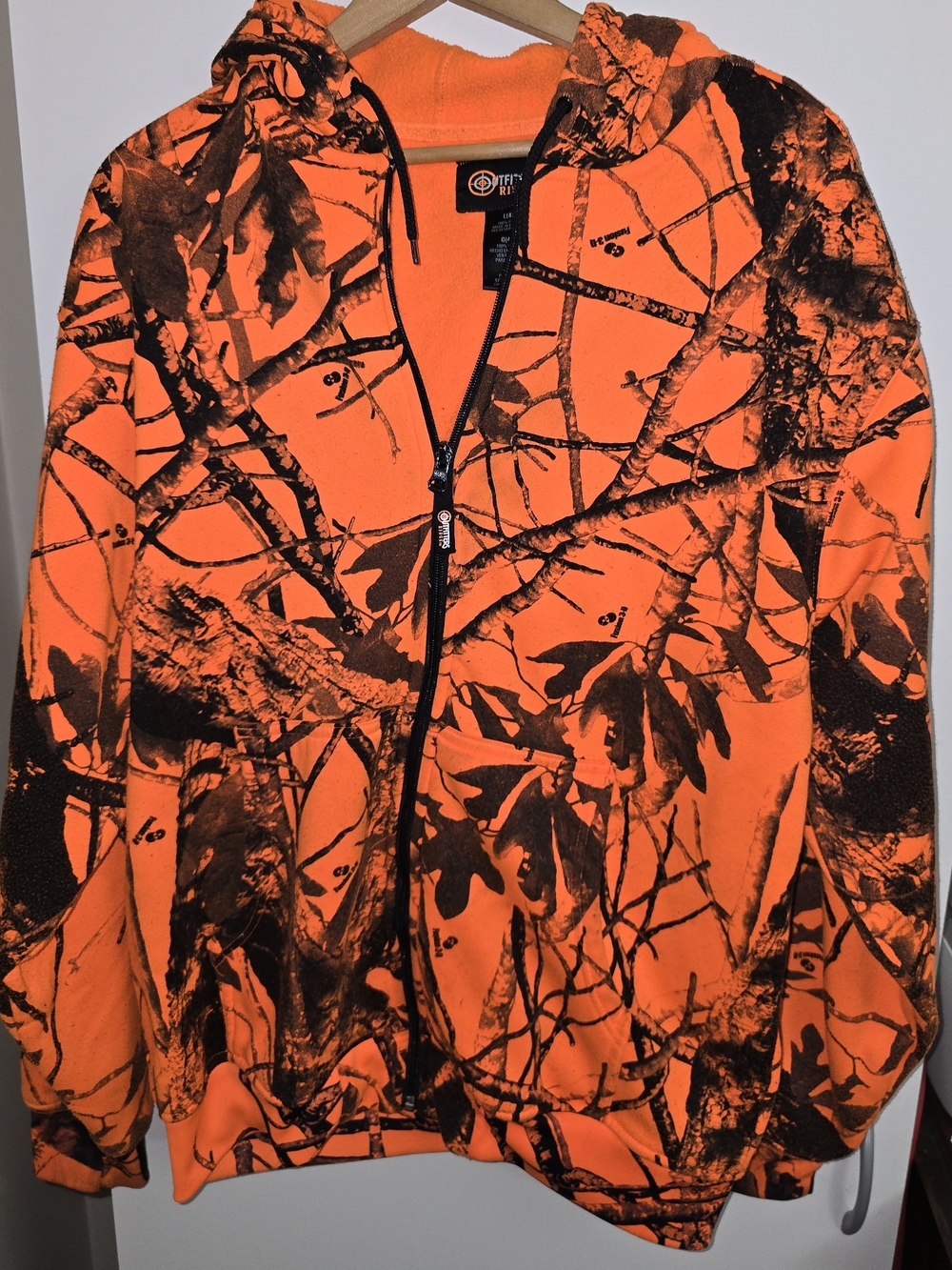🏹 Outfitters Ridge Blaze Orange Camo Hooded Hunting Jacket LG